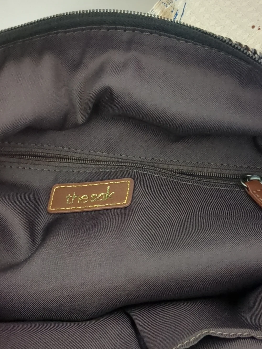 The Sak Black & Brown Woven Double  Strap Shoulder Bag